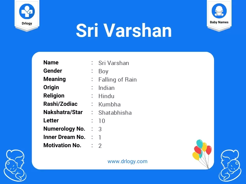 Sri Varshan Name Meaning